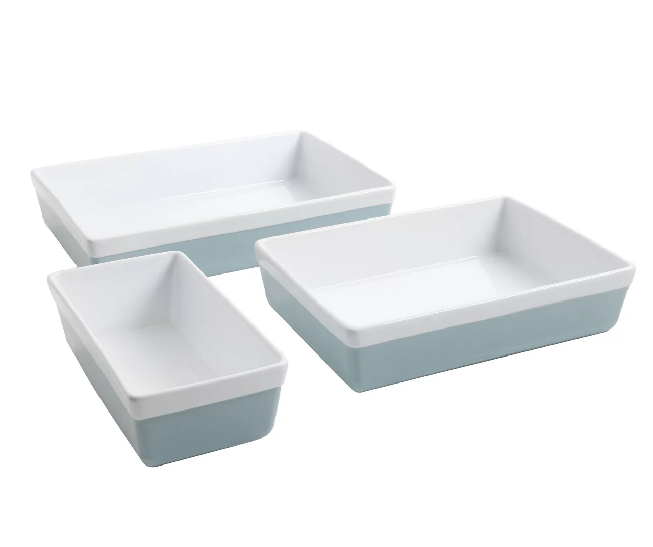 Martha Stewart Dusty Blue 3-Piece Stoneware Baker Set - Image 2