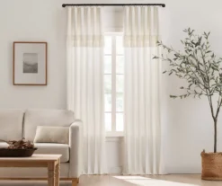 Lucinda Ivory Light-Filtering Ring-Top Valance, (95")