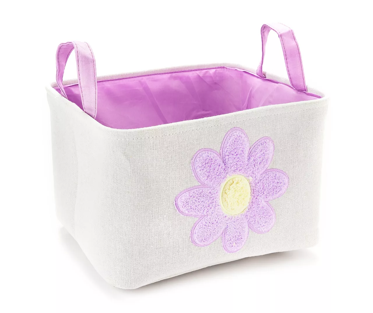 Euphoric Expression White & Purple Lilac Canvas Storage Tote