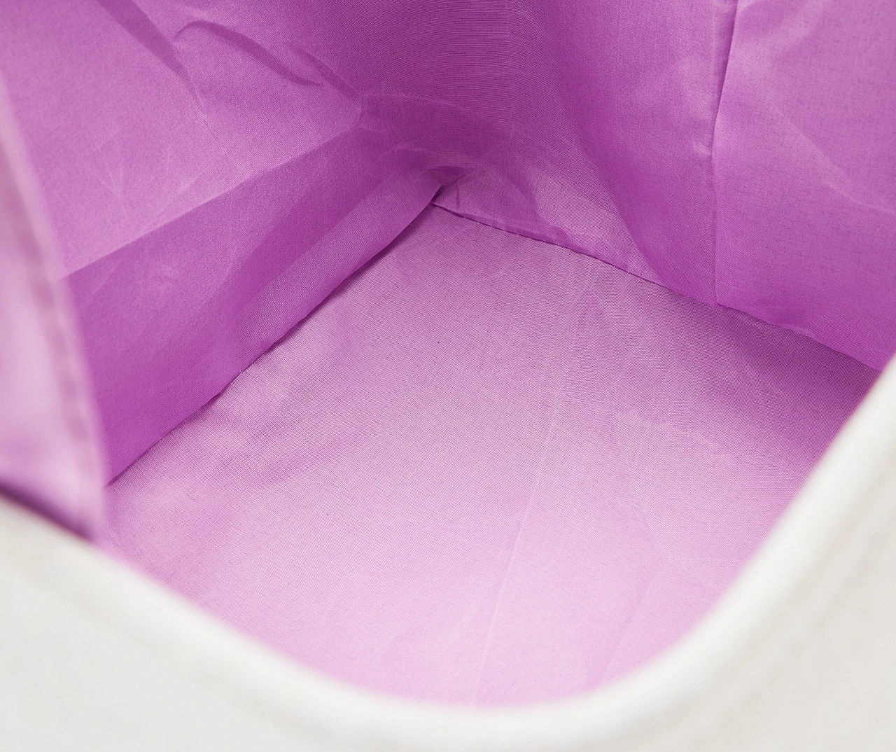 Euphoric Expression White & Purple Lilac Canvas Storage Tote - Image 3