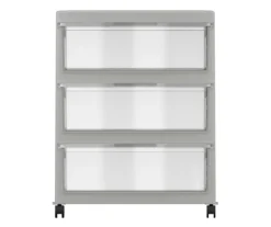 Pumice Gray 3-Drawer Wide Storage Cart