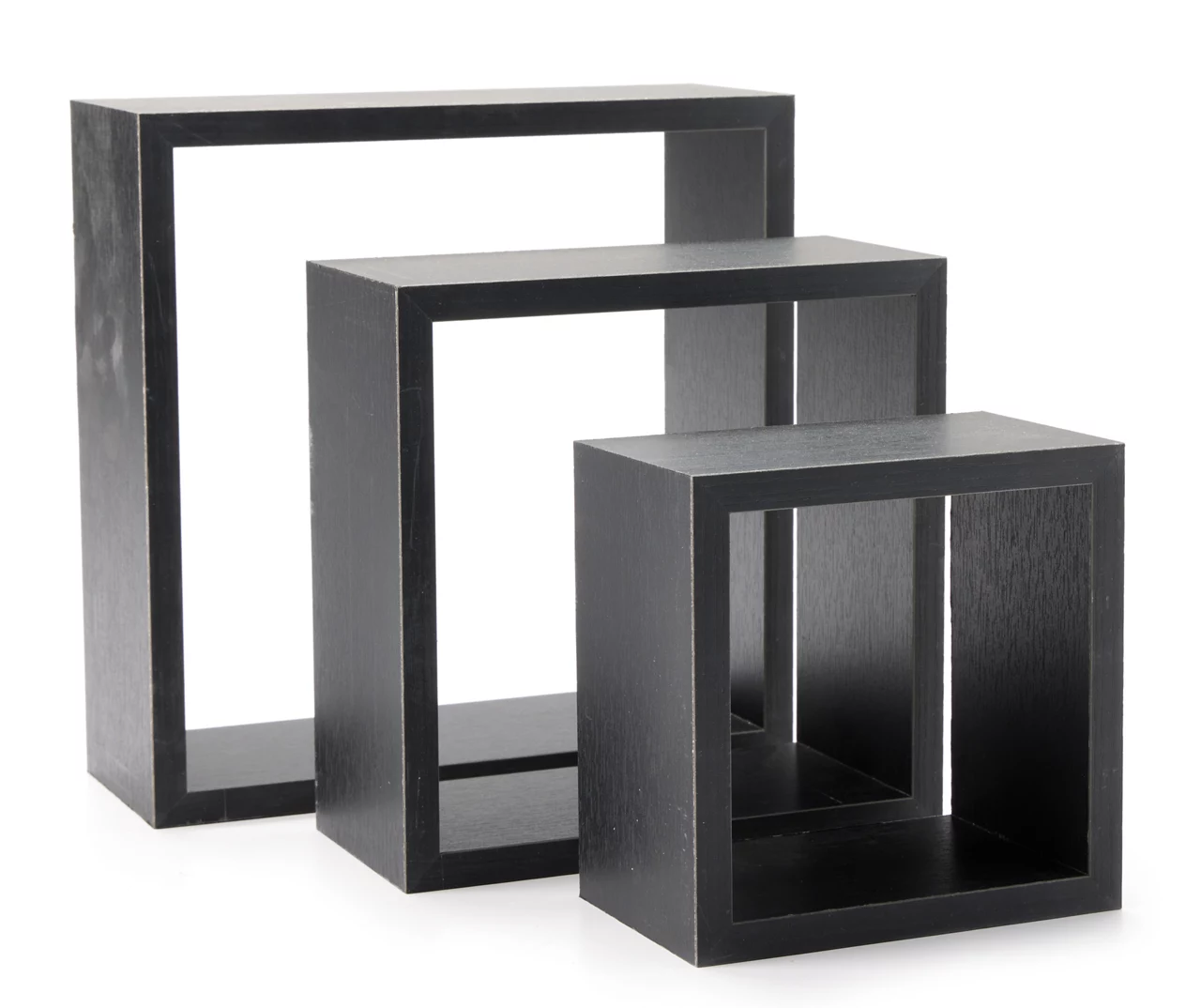 Black Cube 3-Piece Wall Shelf Set