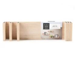 Natural Brown U-Shape 3-Piece Wall Shelf Set