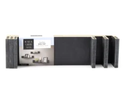 Black U-Shape 3-Piece Wall Shelf Set