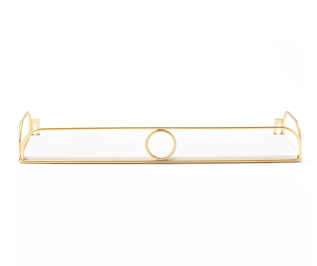 Gold & White Metal Wall Shelf