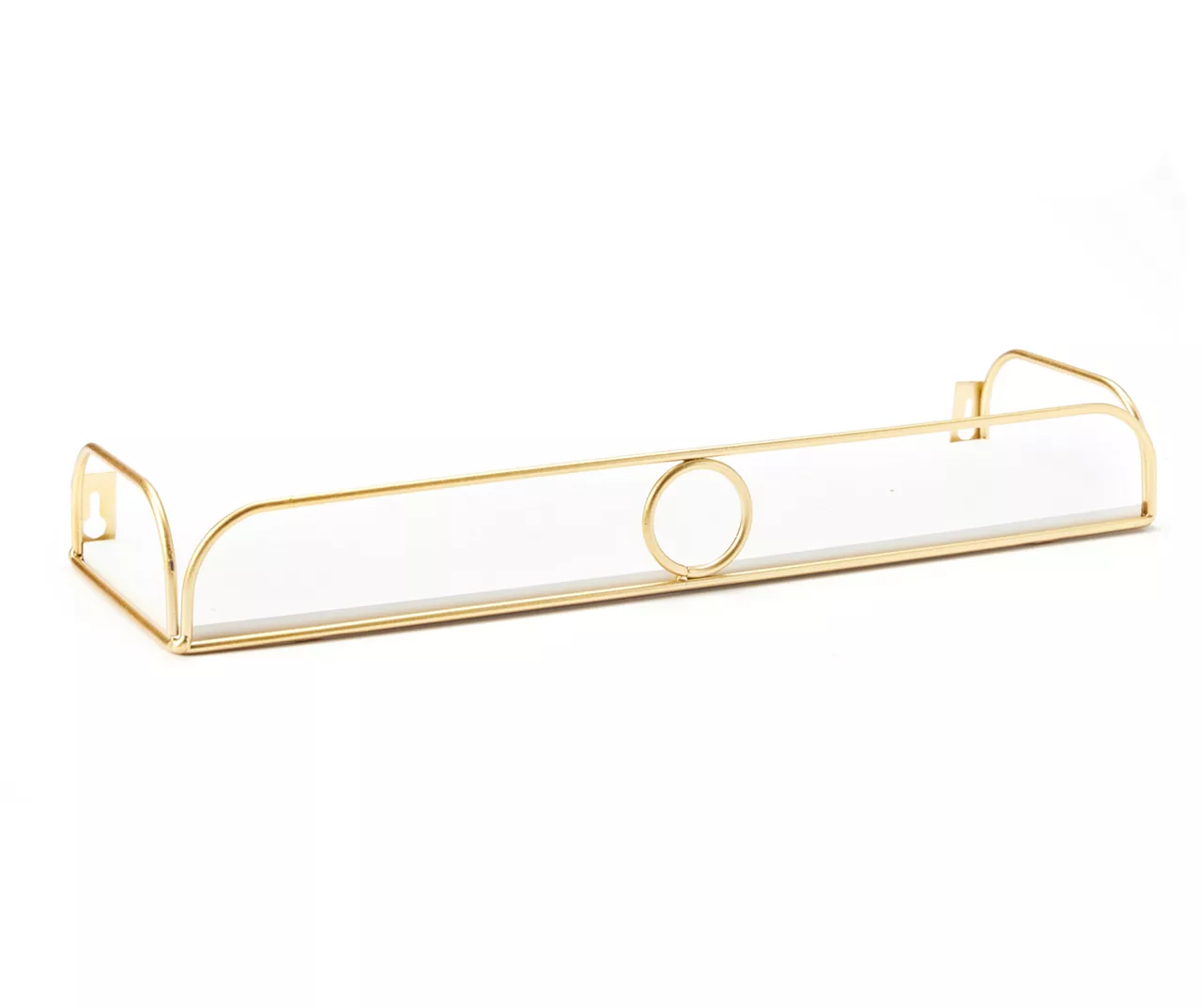 Gold & White Metal Wall Shelf - Image 2