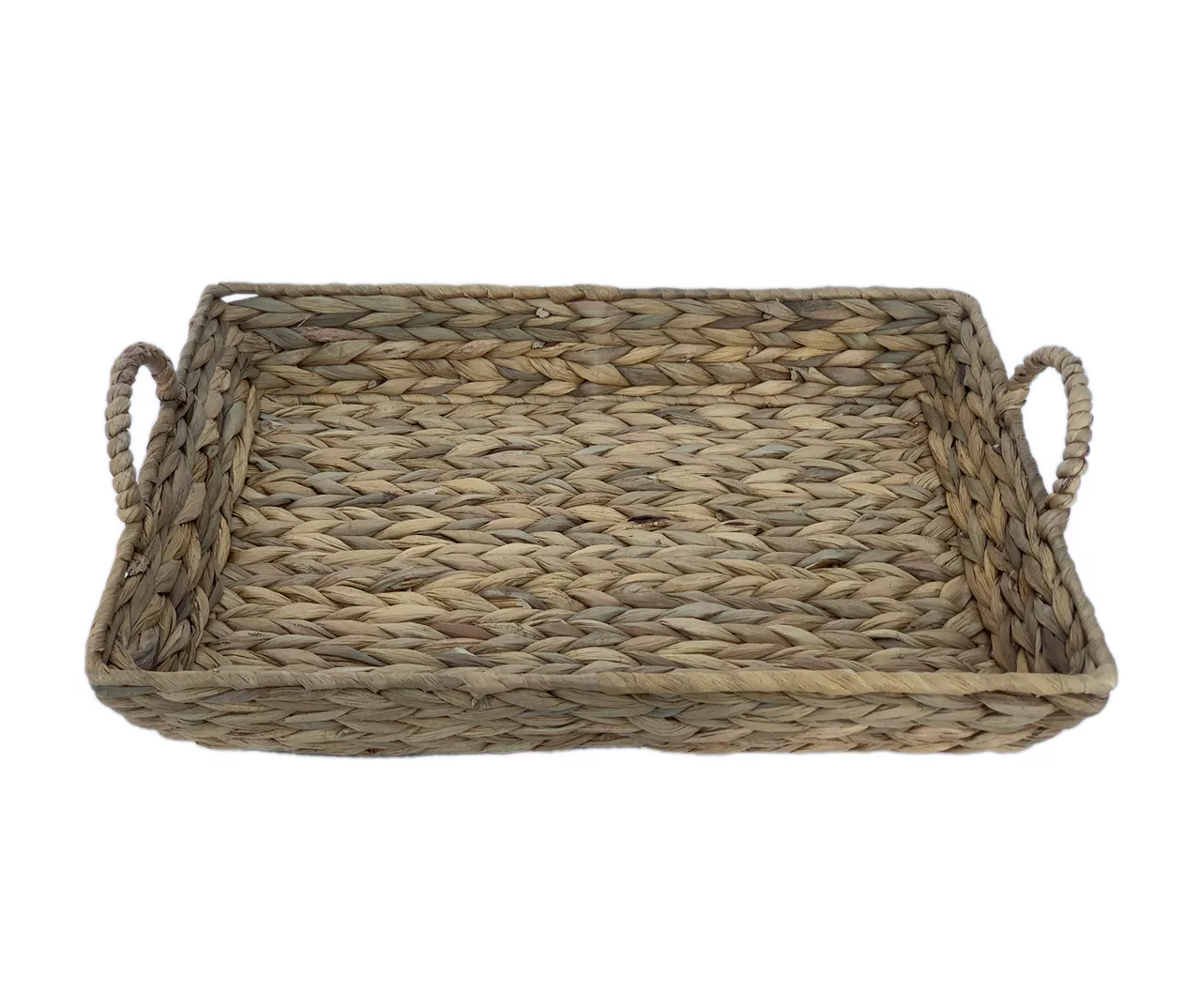 Brown Water Hyacinth Woven Decorative Tray, (16") - Image 4