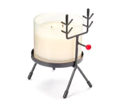 Santa's Cookies Glass Candle & Reindeer Metal Holder Gift Set, 10 Oz.