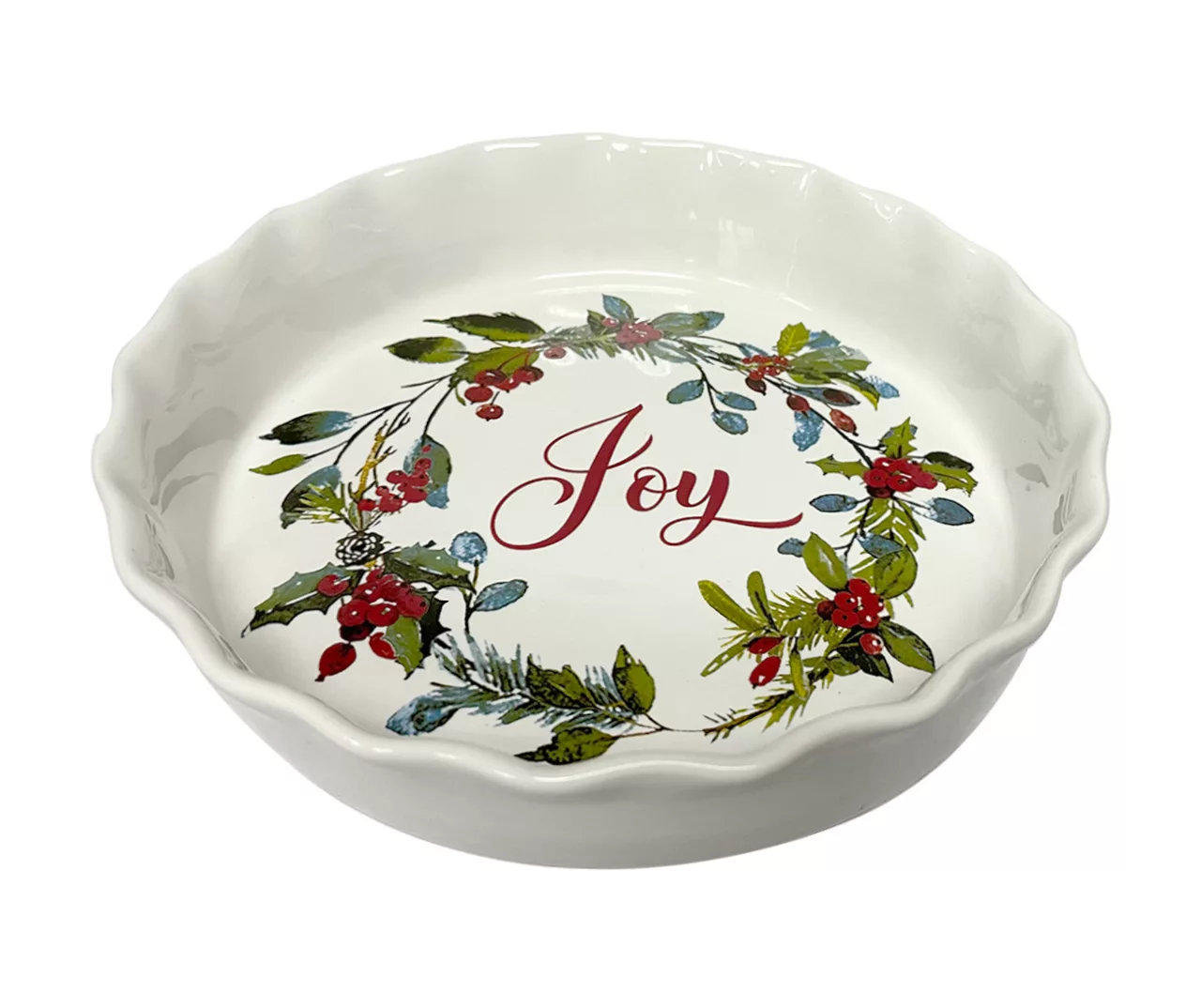 9" Scalloped Ceramic Pie Plate - Image 10