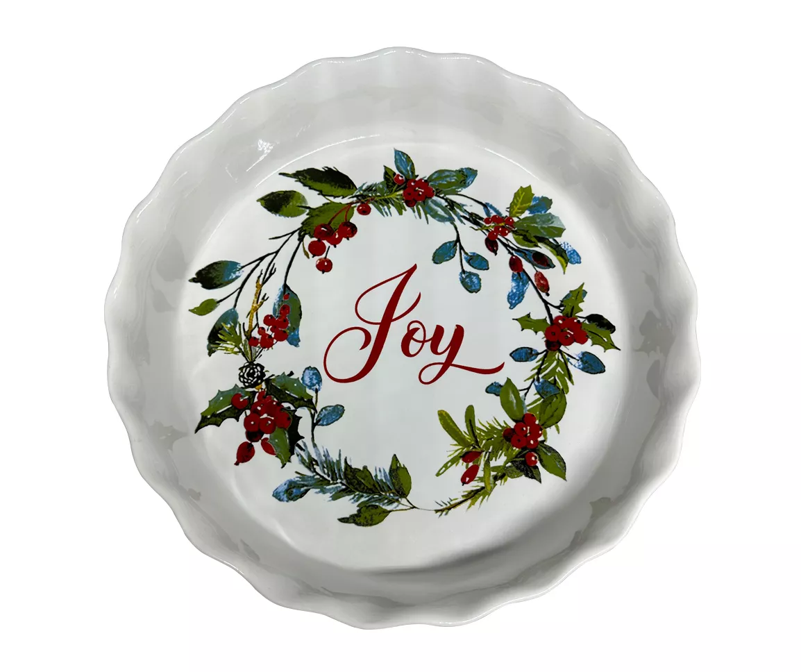 9" Scalloped Ceramic Pie Plate - Image 3