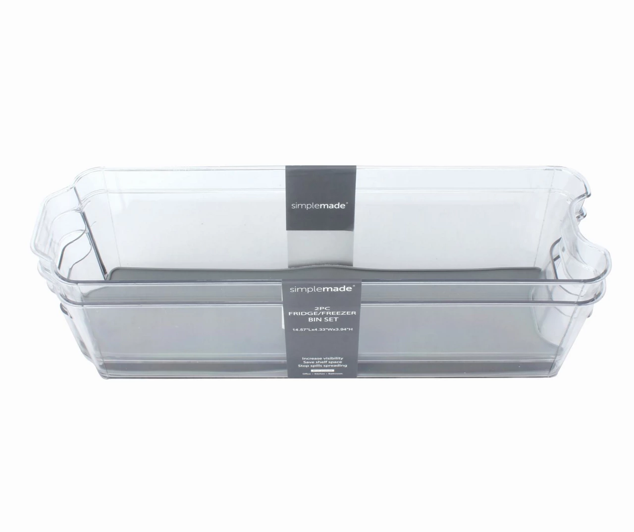 Small Fridge Storage Bin With Gray Liner, 2-Pack