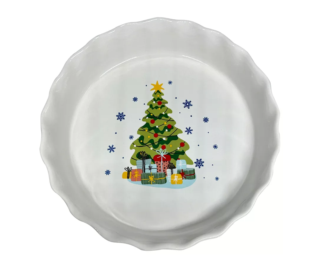 9" Scalloped Ceramic Pie Plate - Image 4