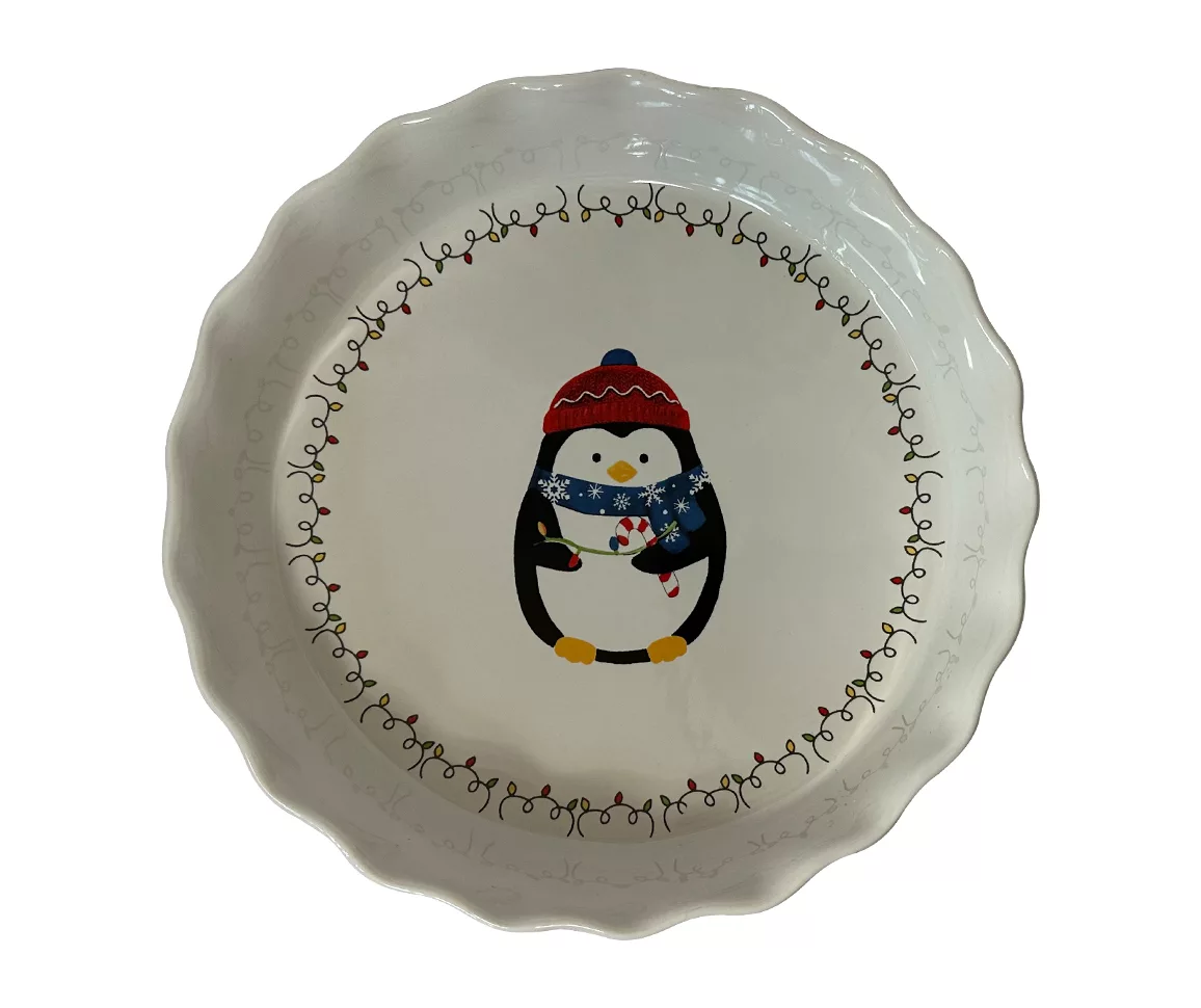 9" Scalloped Ceramic Pie Plate - Image 6