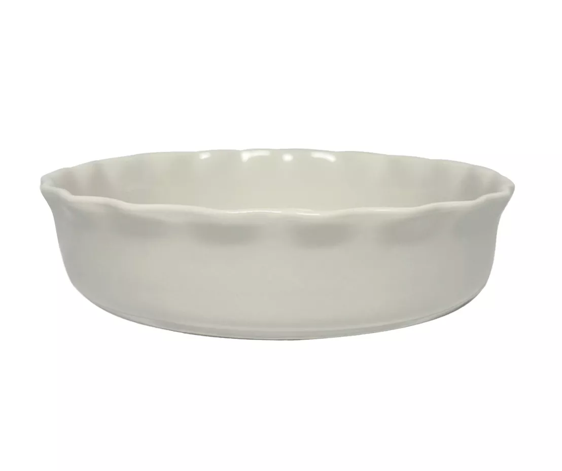 9" Scalloped Ceramic Pie Plate - Image 7