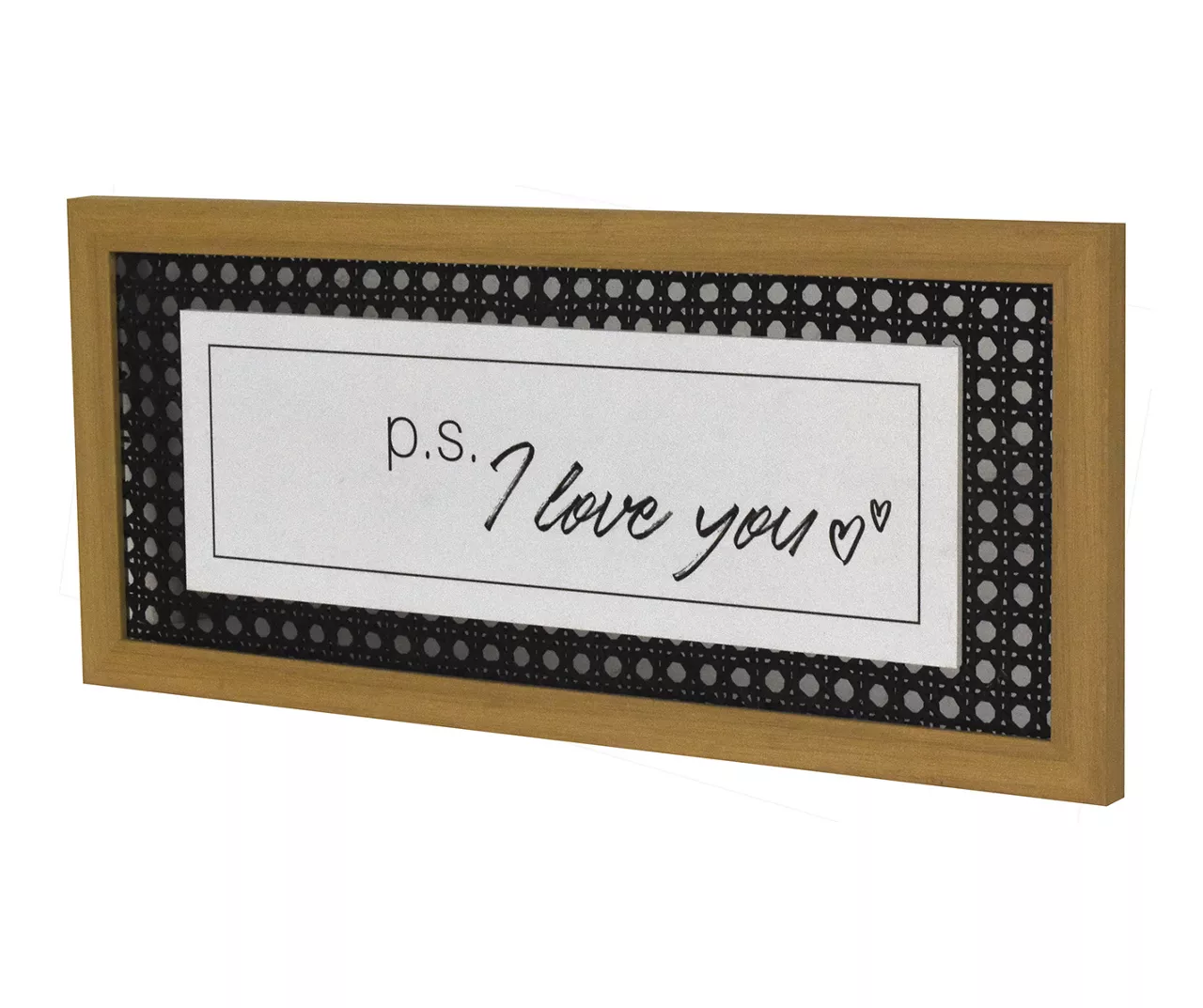 "P.S. I Love You" Rattan Weave Framed Wall Decor - Image 2