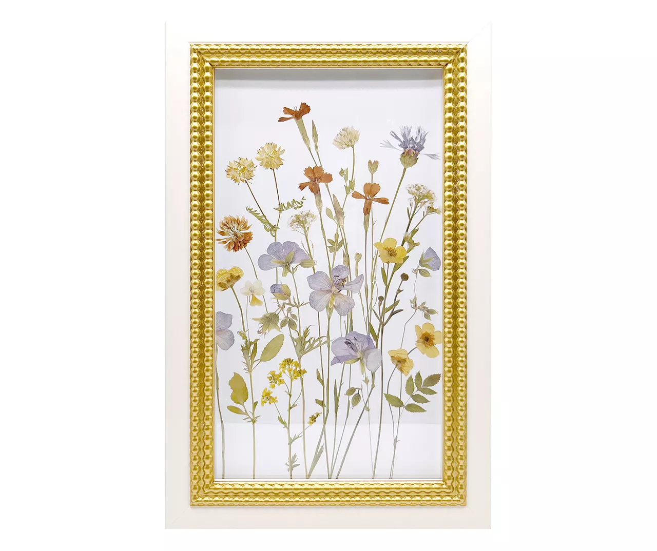 Pressed Flower Double Beaded Frame Art, (10" X 16")
