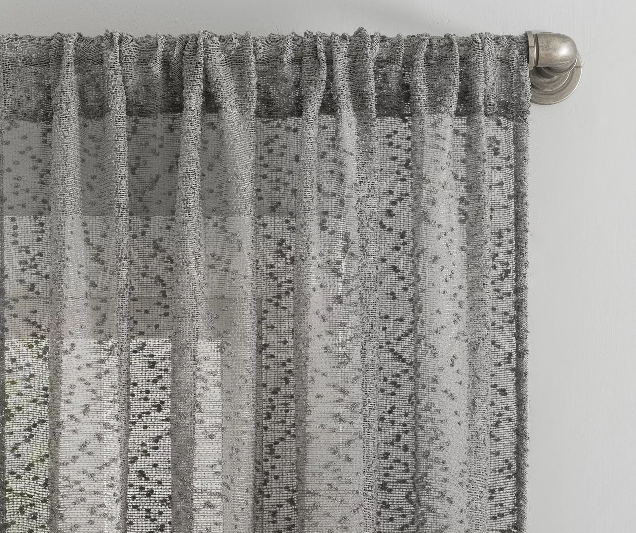 Tinsley Gray Boucle Light-Filtering Rod Pocket Curtain Panel, (84") - Image 3