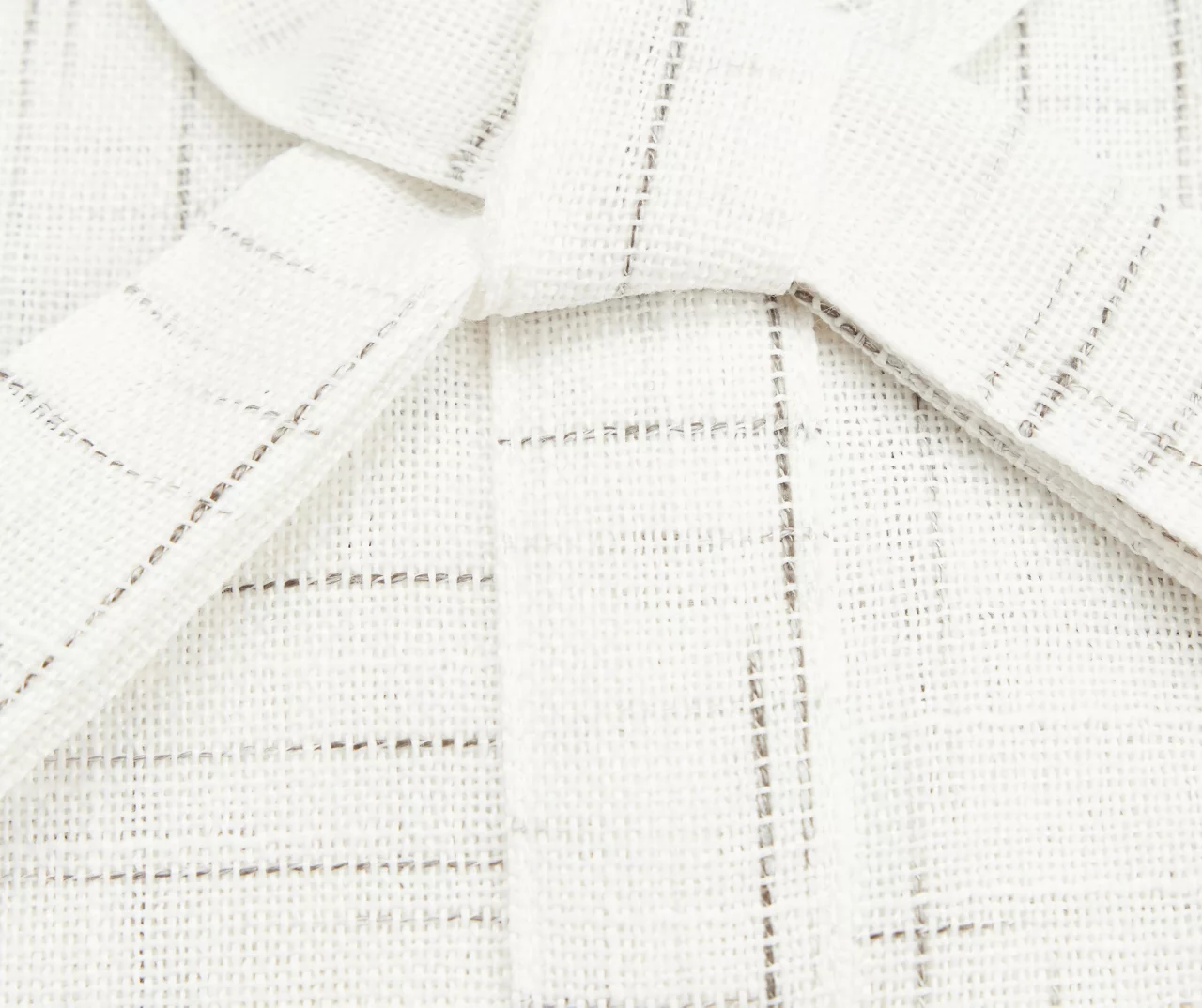 Kyler White & Gray Crosshatch Tie-Up Light-Filtering Rod Pocket Curtain Panel, (63") - Image 2