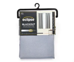 Charcoal Blackout Rod Pocket Curtain Panel, (63")
