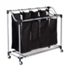 Black Deluxe Mesh Quad Laundry Sorter