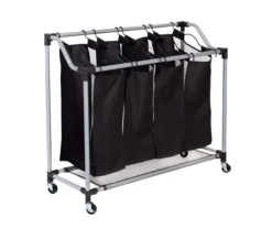Black Deluxe Mesh Quad Laundry Sorter