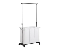 Chrome & Black Adjustable Hamper & Garment Rack