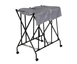 Black & Gray Double Bounce-Back Laundry Hamper