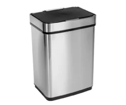 Stainless Steel & Black 13-Gal. Motion Sensor Trash Can