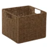 Brown Square Woven Paper Rope Storage Basket
