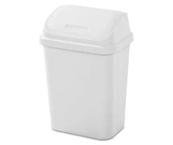 7.8-Gal. White Swing-Top Waste Basket