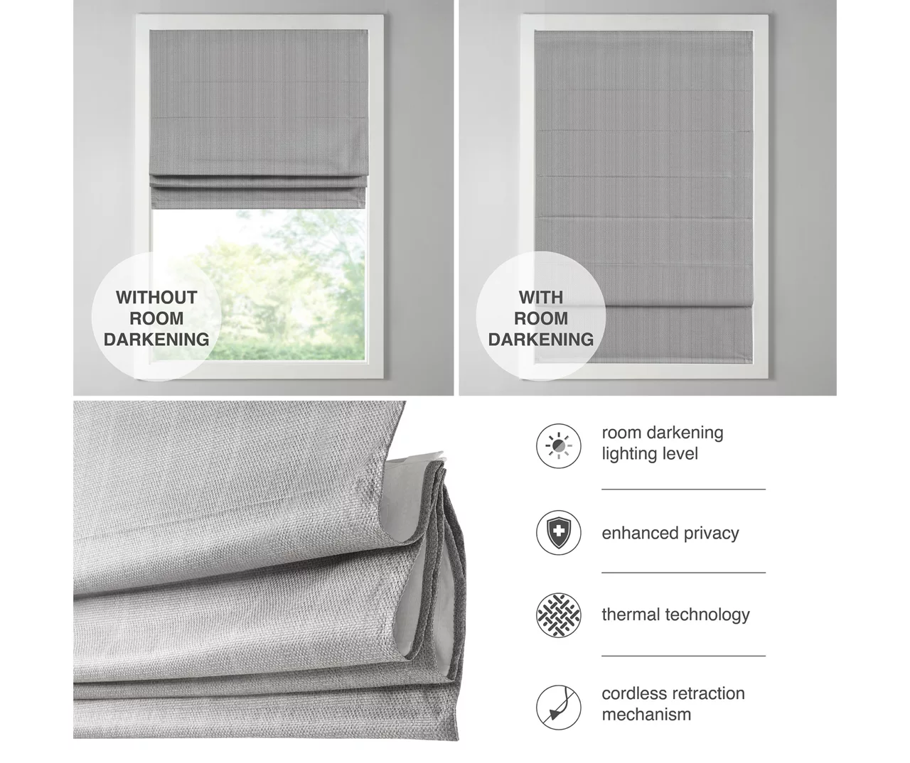 Paxton Room-Darkening Cordless Roman Shade - Image 10