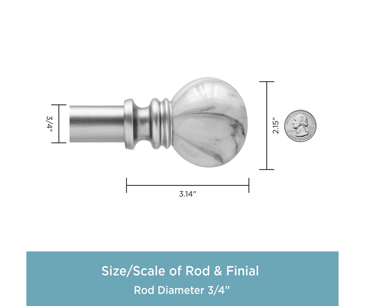 Kenney Marble 3/4" Adjustable Curtain Rod - Image 14