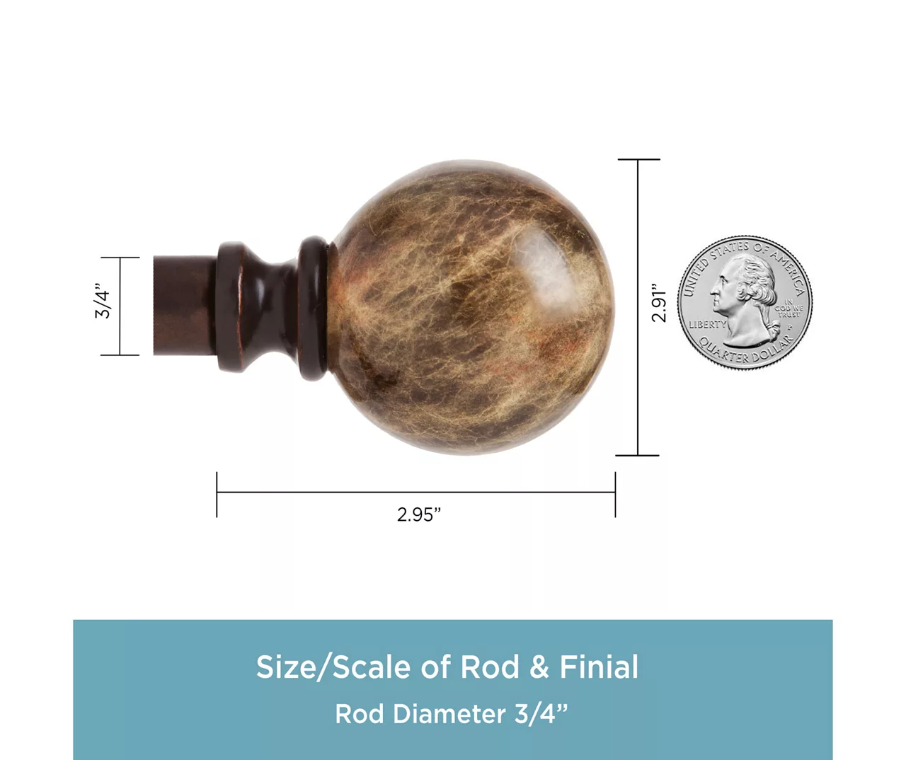 Kenney Marble 3/4" Adjustable Curtain Rod - Image 10